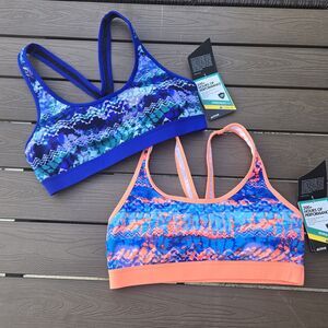 TYR Emerald Lake Active Bikini Swim Top Contour Cup Blue/green XL 14/16 New (2)